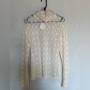 Free People Cream Lace Blouse